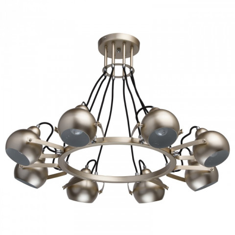 Suspension dorée loft 8 ampoules 50 cm