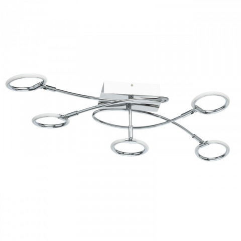 Plafonnier chromé techno 5 ampoules 27.5 cm