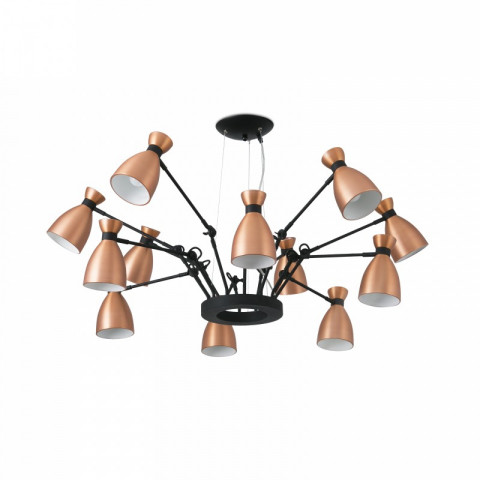 Suspension cuivre retro 12 ampoules