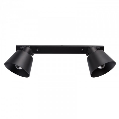 Spot noir loft 2 ampoules 19 cm