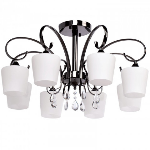 Plafonnier chromé megapolis 8 ampoules 40 cm