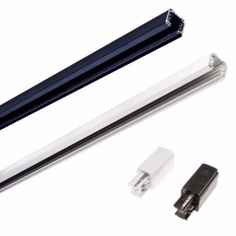 Rail spot binaire triphasé 1,5m blanc
