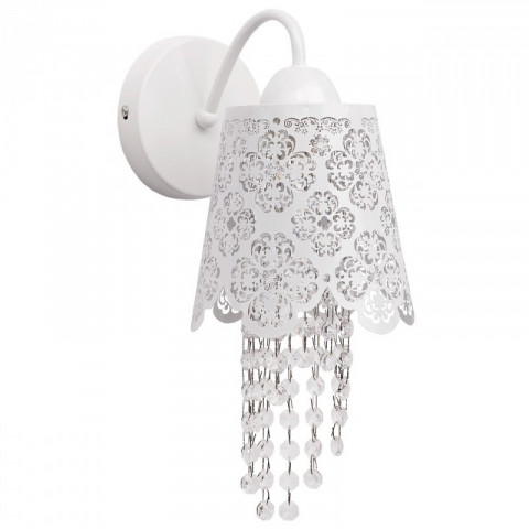 Applique murale blanche elegance 1 ampoule 21 cm