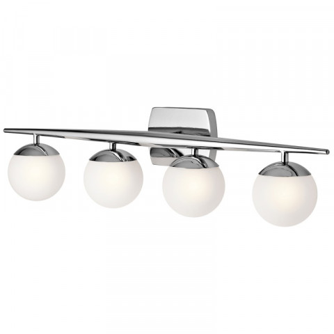 Applique jasper, chrome poli, verre opale, 4 led