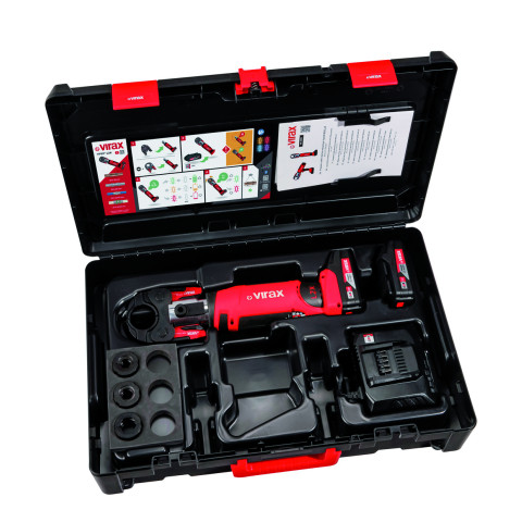 Presse à sertir L2X Virax + pince mère + 2 batteries + inserts au choix-V Ø12-14-16-18-22 (cuivre) - 253582