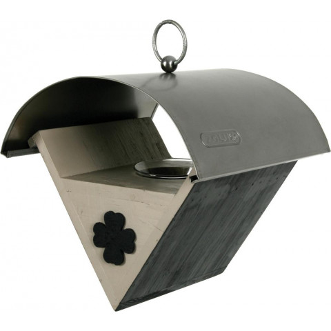Mangeoire bois et inox trèfle