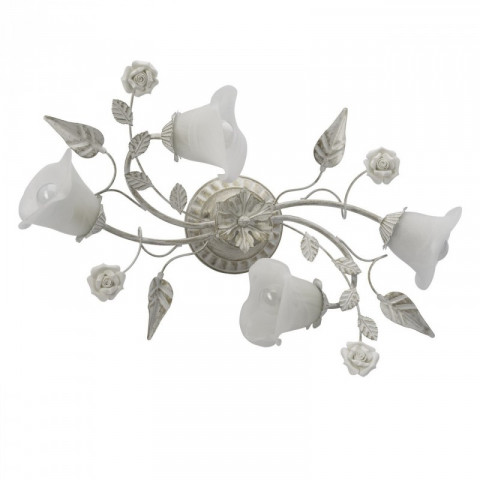 Plafonnier blanc flora 4 ampoules 25 cm