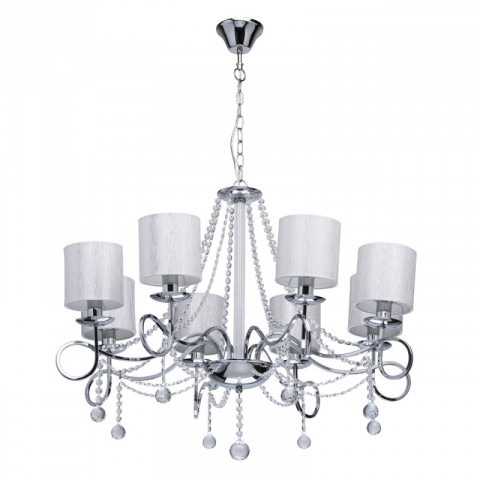 Suspension chromée elegance 8 ampoules 100 cm