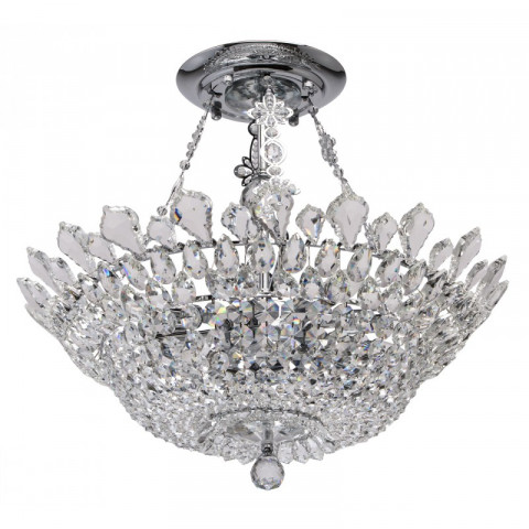 Suspension blanche crystal 12 ampoules 55 cm