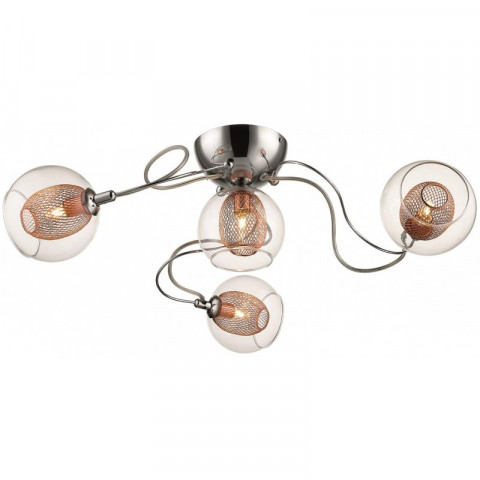 Plafonnier cuivre liverpool 4 lumières