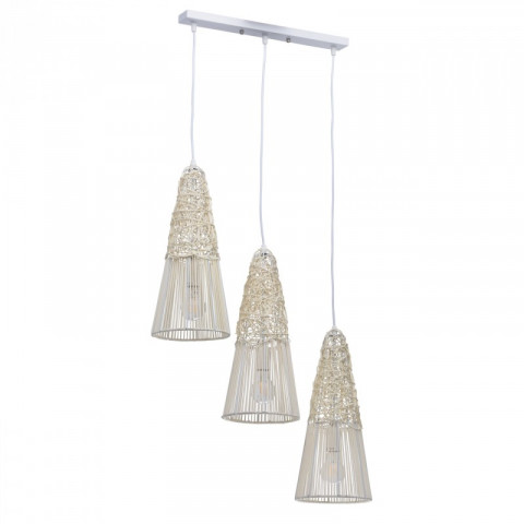 Suspension blanche eco 3 ampoules 124 cm