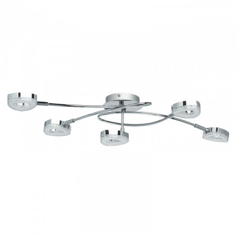 Plafonnier chromé techno 5 ampoules 23.5 cm