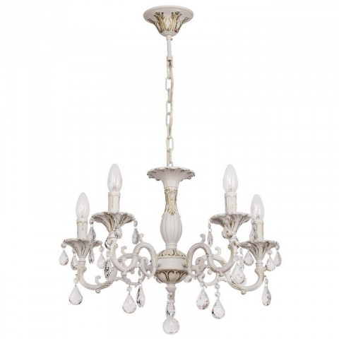 Chandelier blanc classic 5 ampoules 81 cm