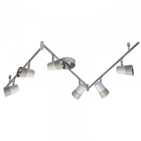 Spot chromé techno 6 ampoules 15 cm
