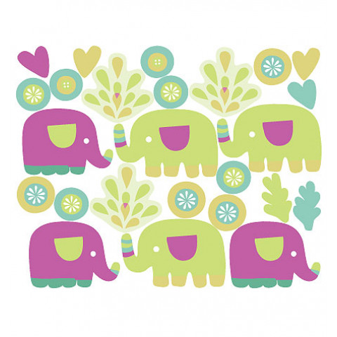 Stickers chambre bébé les petits éléphants