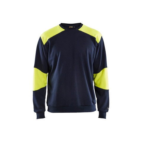 Sweat retardant flamme Marine/Jaune-Fluo 34581762 - Taille au choix