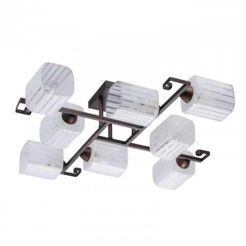 Plafonnier marron megapolis 8 ampoules 18 cm