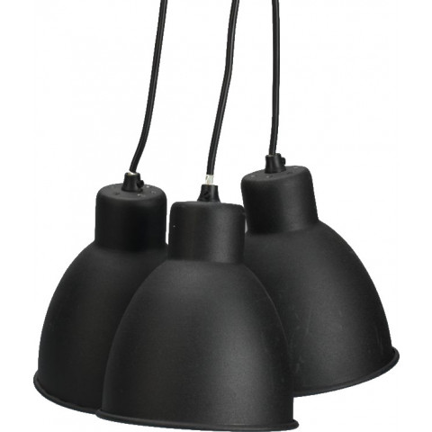 Suspension 3 lampes en métal noir