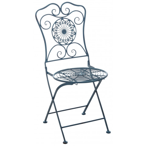 Chaise de jardin pliante en métal mandala