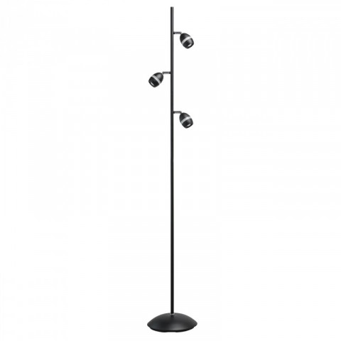 Lampadaire noir techno 3 ampoules 165.5 cm
