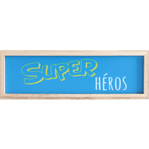 Plaque lumineuse bois et leds super héro