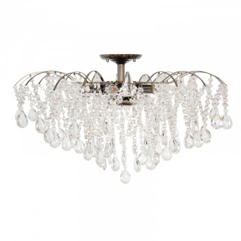 Plafonnier noir crystal 9 ampoules 45 cm