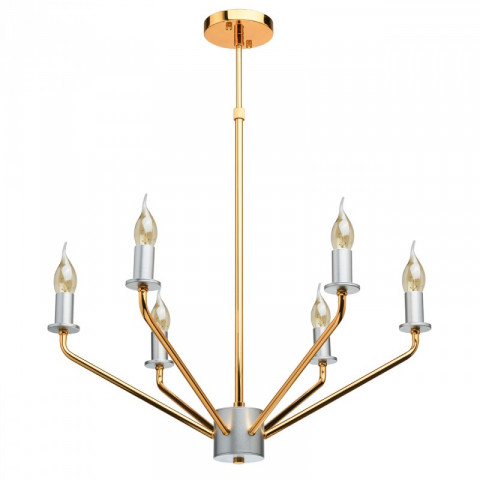 Plafonnier doré loft 6 ampoules 104 cm