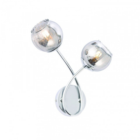 Applique aerith, chrome et verre, 2 ampoules