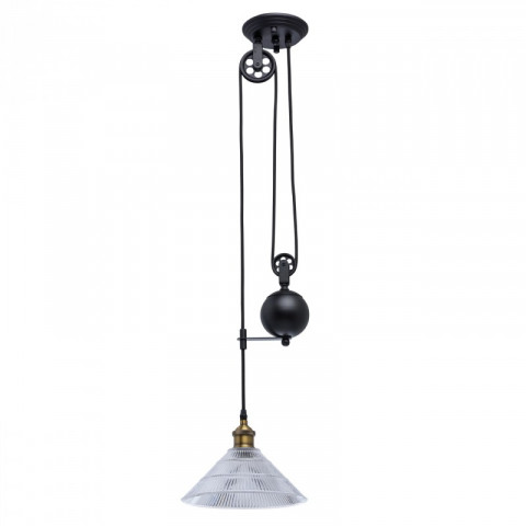 Suspension noire megapolis 1 ampoule 182 cm