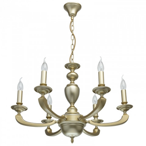 Suspension dorée neoclassic 6 ampoules 95 cm