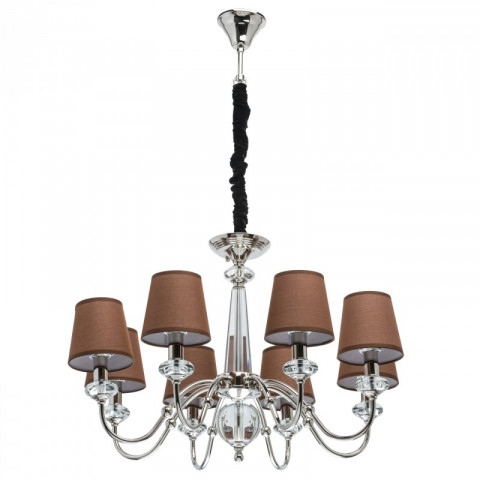 Suspension chromée elegance 8 ampoules 145 cm