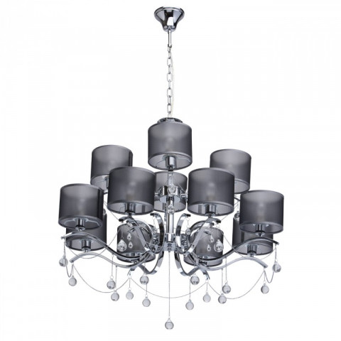 Suspension chromée elegance 12 ampoules 93 cm