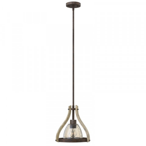 Suspension middlefield, fer et bois, 1 ampoule