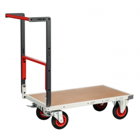 Chariot FLAT-PACK™ dossier repliable plateau médium roues CC 400 kg - Dimensions au choix