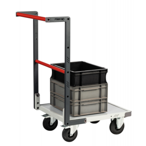 Chariot monté FLAT-PACK™ dossier fixe 550 x 500 mm plateau mélaminé roues CC 250 kg - 806720110