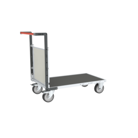 Chariot FLAT-PACK™ modulaire PP alvéolaire 1 dossier plateau bois avec tapis caoutchouc 1000 x 600 mm 500 kg - 806724591