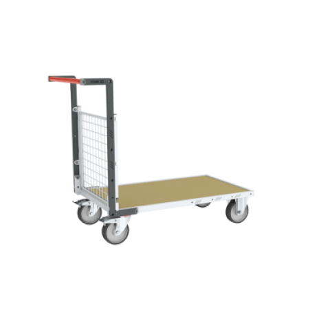 Chariot modulaire grillagé 1 dossier plateau bois 1200 x 800 mm roues rectangle 500 kg - 806724641