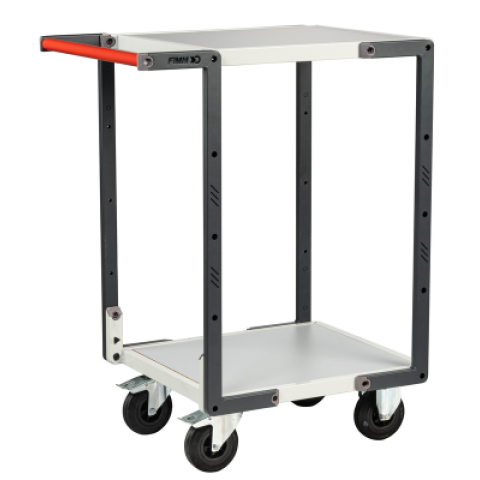 Servante montée FLAT-PACK™ 2 plateaux mélaminé 550 x 500 mm roues CC 250 kg - 886720111