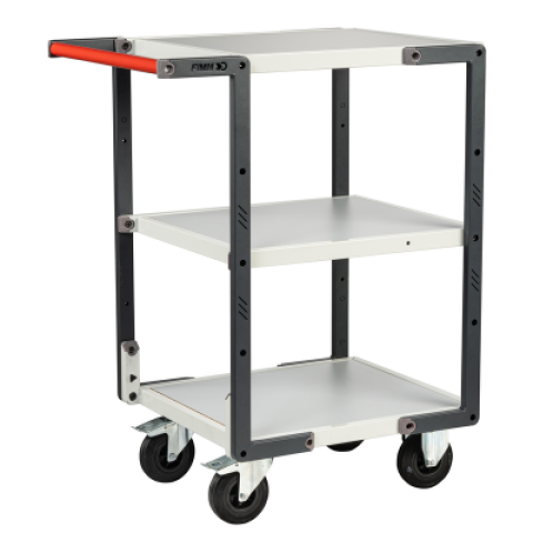 Servante montée FLAT-PACK™ 3 plateaux mélaminé 550 x 500 mm roues CC 250 kg - 886720112