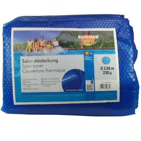 Couverture solaire de piscine d'été Rond 350 cm PE Bleu Summer Fun