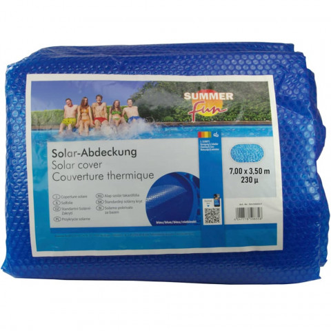 Couverture solaire de piscine d'été Ovale 700x350cm PE Bleu