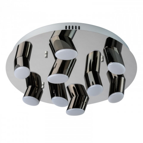 Plafonnier chromé techno 9 ampoules 12 cm