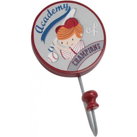 Patère en mdf déco baseball enfant 10x18x5cm