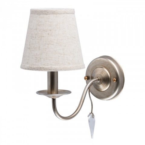 Applique murale argentée elegance 1 ampoule 27 cm