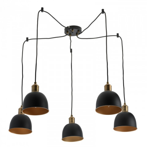 Suspension laiton industrial 5 ampoules 125 cm