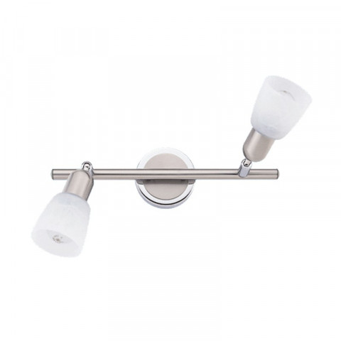 Spot chromé techno 2 ampoules 15 cm