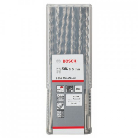 Pack de 30 forets à béton à queue sds-plus x5-l sds-plus-7 ø8mm longueur 215mm bosch 2608586460