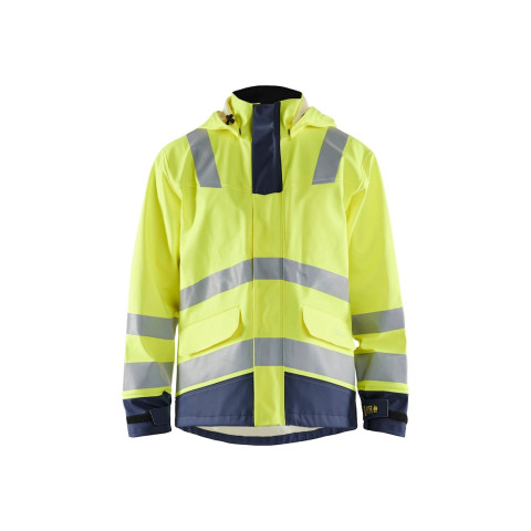 Veste de pluie retardant flamme Jaune-Fluo/Marine 43132022 - Taille au choix