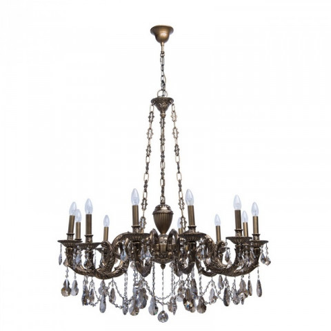Chandelier laiton classic 12 ampoules 240 cm