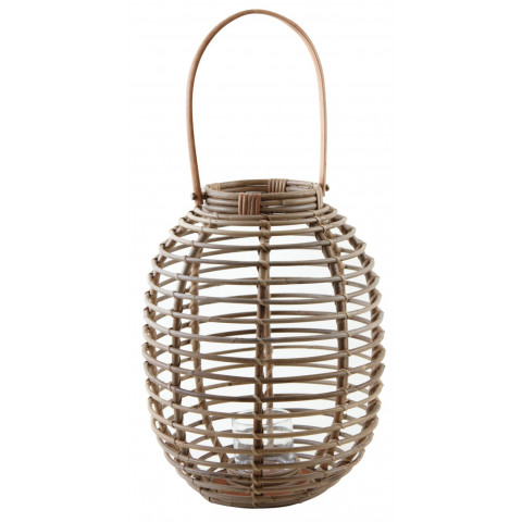 Lanterne en rotin et verre taille 3